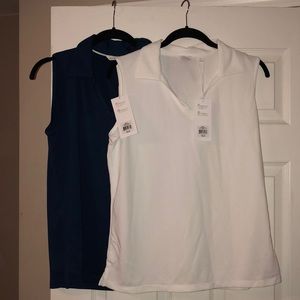 2 sleeveless women’s golf shirts
